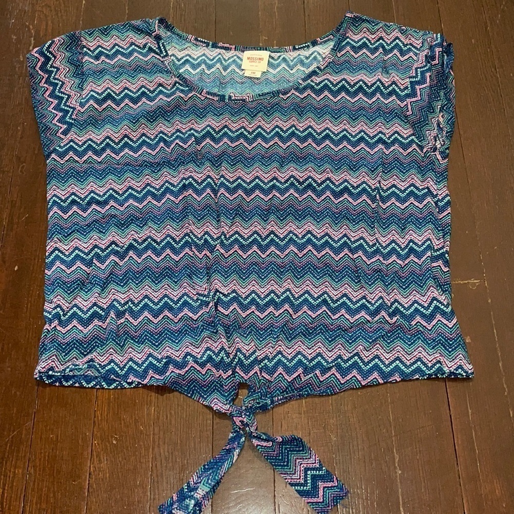 Women's Mossimo Supply Co. Cap Sleeve Tie Chevron Top Medium